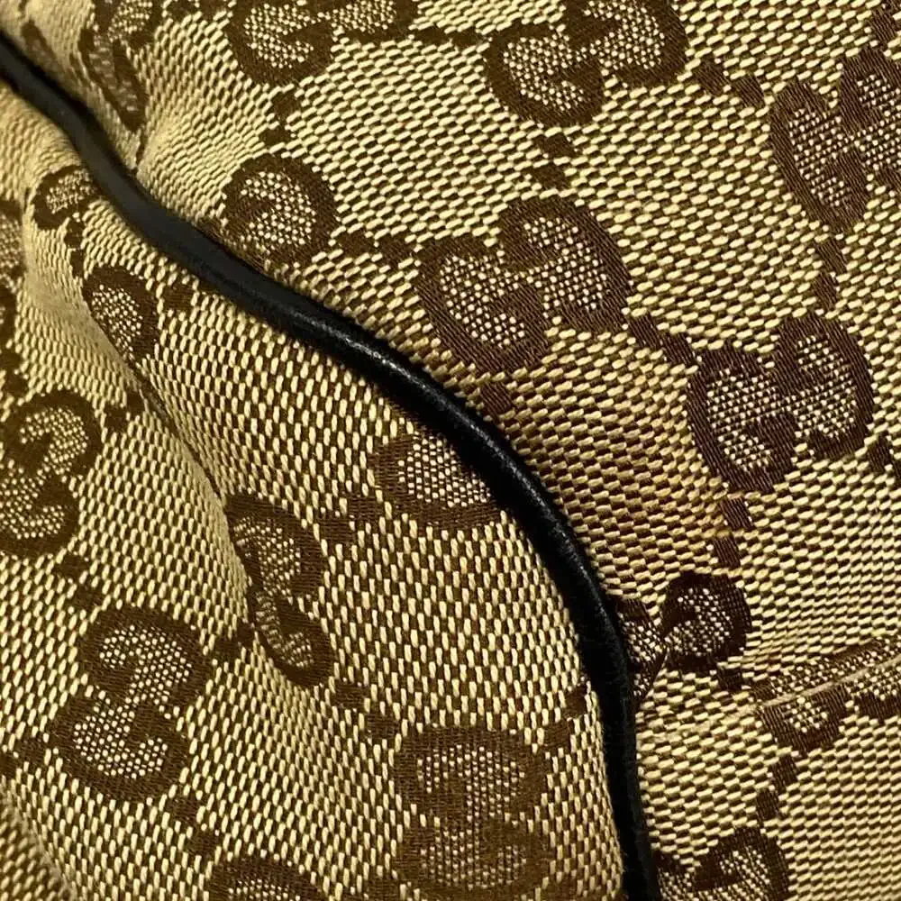 Gucci GG/Sukey Handbag 223974 Beige Dark Brown Black Jacquard Leather